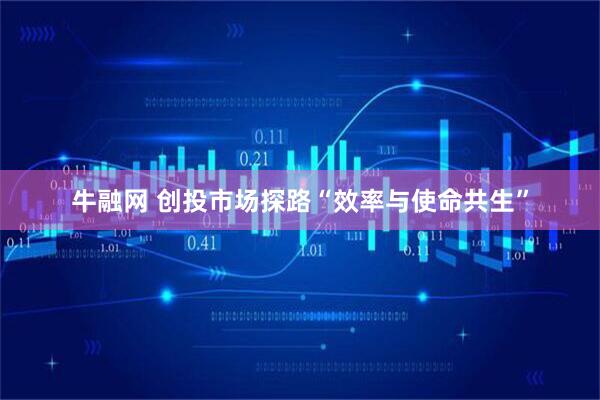 牛融网 创投市场探路“效率与使命共生”