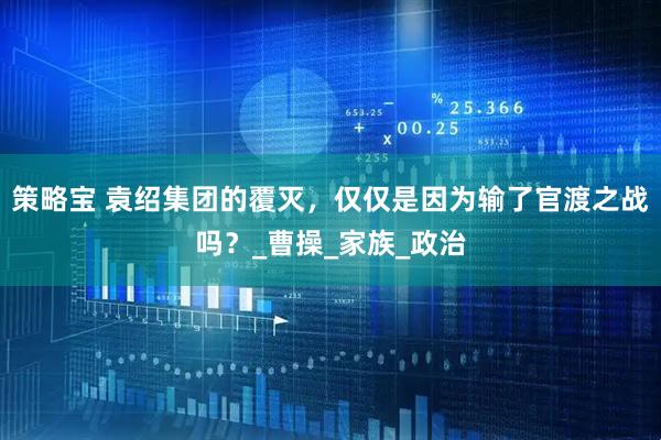 策略宝 袁绍集团的覆灭，仅仅是因为输了官渡之战吗？_曹操_家族_政治